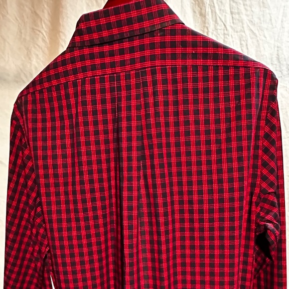 Men's Red/Black Checkered Brooks Brothers Button-Down Shirt (M) - Picture 3 of 6